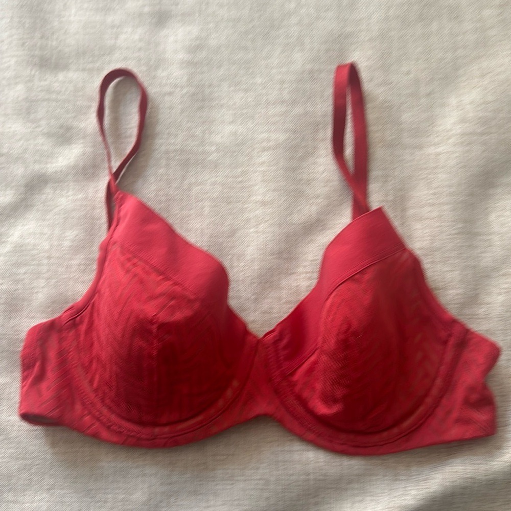 ThirdLove Chevron Contour Red Demi Bra size 34B